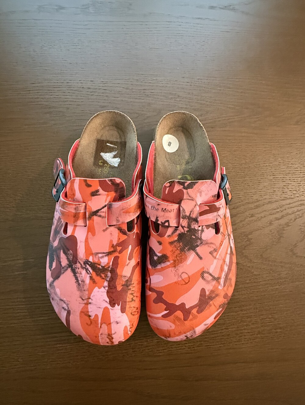 Rare Birkenstock Papillio Graffiti Camouflage Boston Clogs Size 8